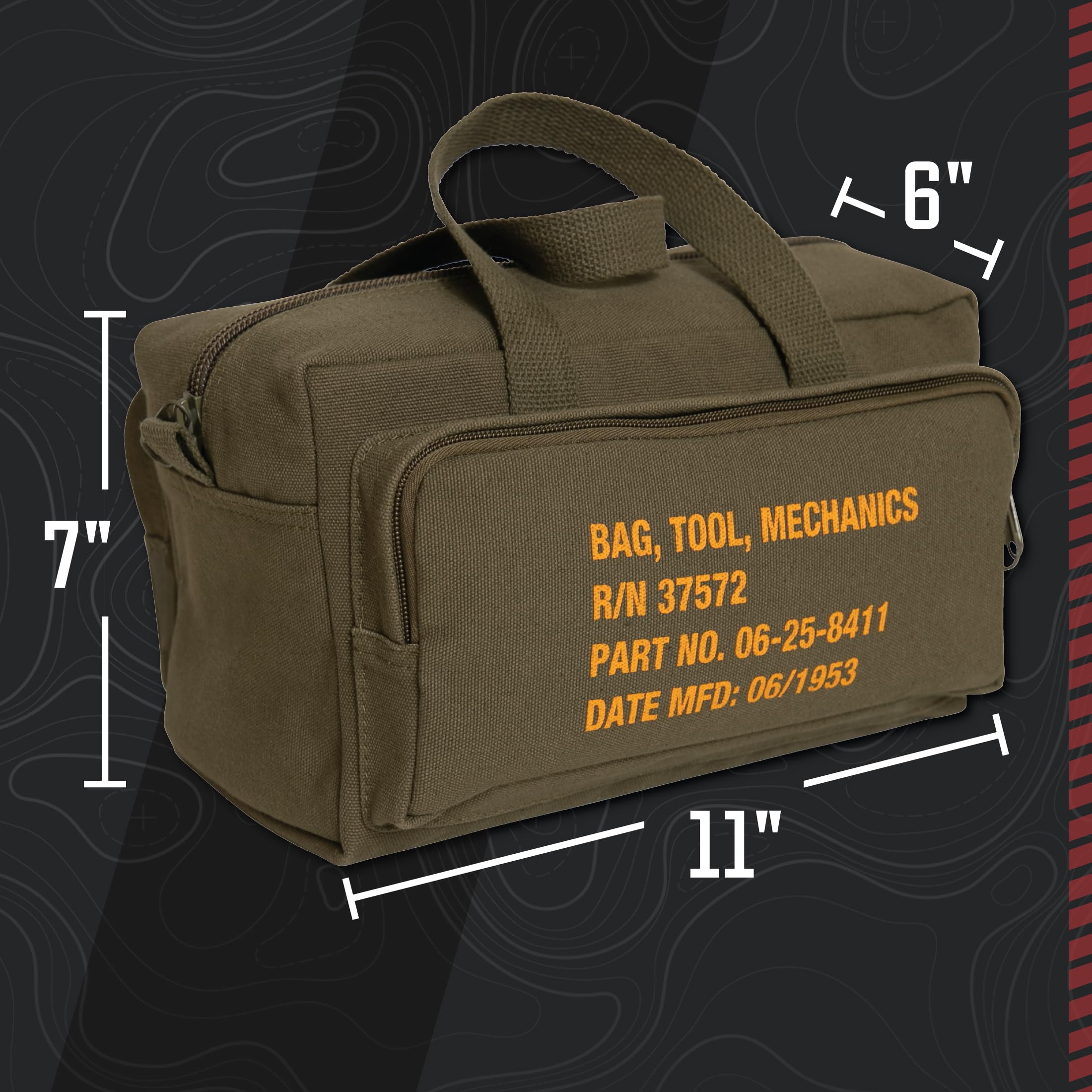 2点セット　フランス軍　CAL.50 AMMO BOX 米軍　TOOL BAG Rothco Mechanics Tool Bag, Heavy‑Duty Canvas Tool Organizer with